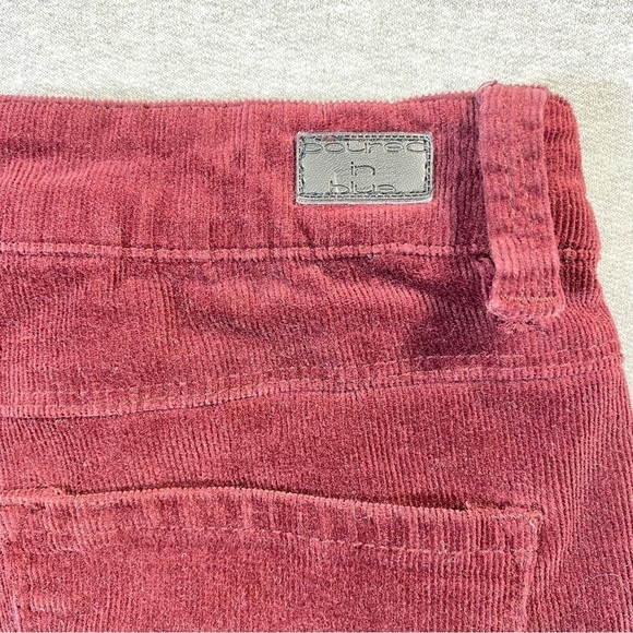 Poured in Blue Corduroy Pants Womens Sz 7 Maroon Low Rise Skinny Soft Casual - Picture 10 of 15